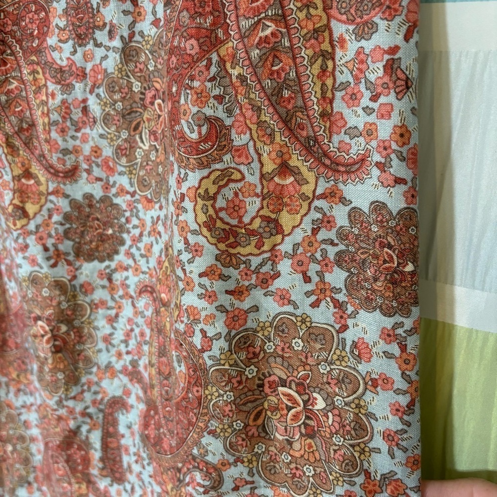 Vintage Charter Club Linen Paisley Long Wrap Skirt Sz 8 - Picture 7 of 8